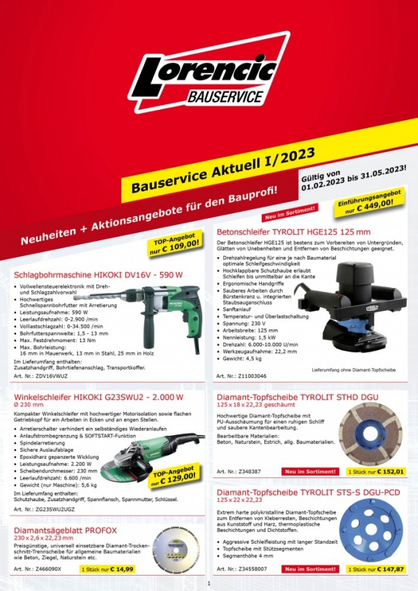 Bauservice Aktuell I/2023